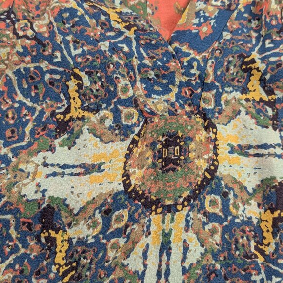 Free People Sleeveless V-Neck Swing Top Aztec Pattern M - Picture 5 of 9